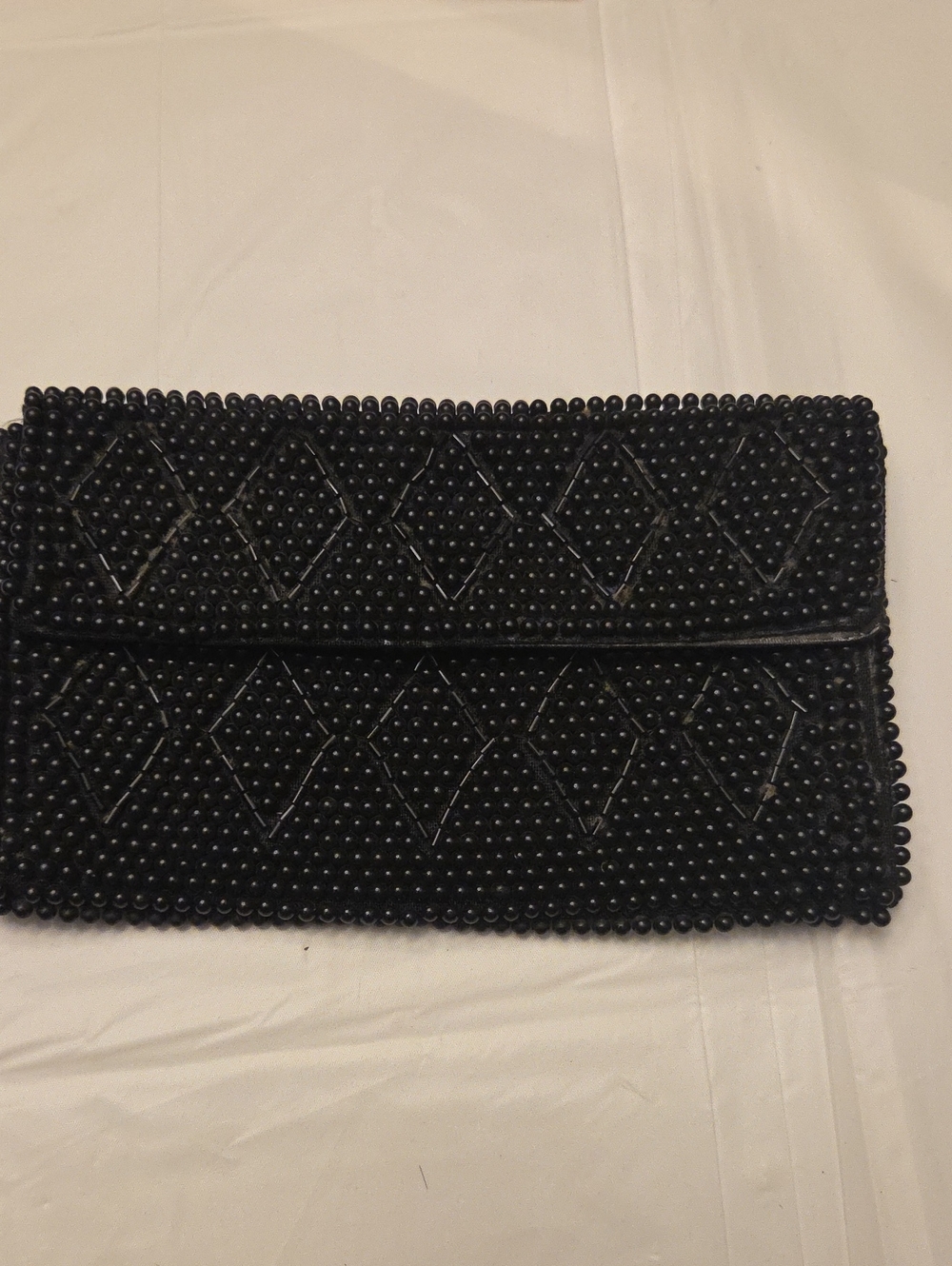 Black Beaded Envelope Clutch - Women